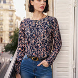Frenchy Camisa Casual Con Estampado Floral Y Patchwork De Encaje Para Mujer