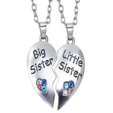 NEW 2 Uds. Collares Creativos Con Colgante De Corazon Y Letras Big Sis Little Sis Para Hermanas