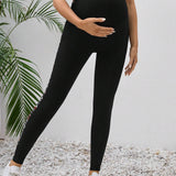 Pantalones Ajustables De Punto Con Estampado Geometrico Para Maternidad