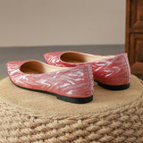 Zapatos Planos De Punta Ahusada Para Mujer, Zapatos De Fiesta PU Rojo Para Otono
