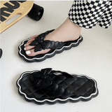 Sandalias Para Mujer Con Diseno De Mariposa, Deslizables Y Con Nudo, Color Solido, Suela Antideslizante Y Comodos Zapatos Casuales Con Suela Suave