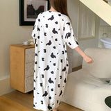 DAZY Lindo Vestido De Dormir Estilo Camiseta Con Estampado De Vaca