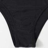 Negro / XL 3 piezas vestido de baño bikini ribete en abanico