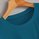 Agua verde azul / XL Camiseta bajo curvo con diseño de bolsillo
