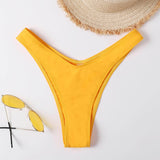 Amarillo / S Tangas de bikini cortadas altas