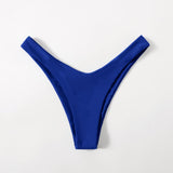 Azul eléctrico / XS Tangas de bikini cortadas altas