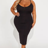 Vestido Midi Rasgado Brenda - Negro