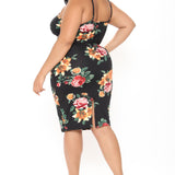 Vestido Midi Body Moves - Black Floral