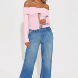 Camisa Top Royal Off Shoulder Lace Up - Rosa