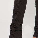 Pantalón De Mezclilla Ajustado Con Stretch Cutting Ties Tinted Stacked - Moca