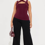 Camisa Top Every Direction Asymmetrical Criss Cross - Vino