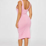 Vestido Midi Double Scoop - Rosa
