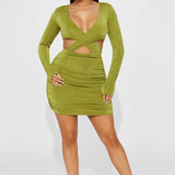 Vestido mini Slinky Stepping Out - Verde Chartreuse