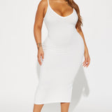 Vestido Midi Rasgado Brenda - Blanco
