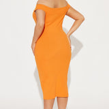 Vestido midi con recortes Mila - Naranja