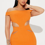 Vestido midi Mila con recortes - Naranja