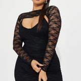 Vestido mini de encaje Carmen - Negro