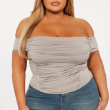 Camisa Top Everybody's' Watching Her Off Shoulder - Piedra