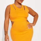 Vestido mini Chelsi Jersey - Naranja
