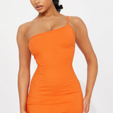 Vestido midi de un hombro Salma - Naranja