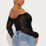 Pantiblusa Katie Lace Off Shoulder - Negro