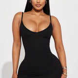 Vestido Midi Rasgado Brenda - Negro