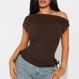 Camisa Top Vera One Shoulder - Chocolate