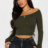 Suéter Madisyn Off Shoulder - Oliva