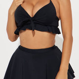Falda Solana 2 Piezas Bikini - Negro
