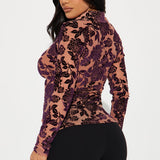 Camisa Top Vivienne Velvet - Brown Combo