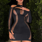 Vestido mini sin costuras Janet - Negro