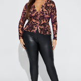 Camisa Top Vivienne Velvet - Brown Combo