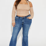 Camisa Top Charlette Mesh - Gris Pardo