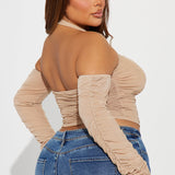 Camisa Top Charlette Mesh - Gris Pardo