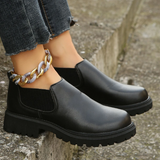 Resbalón minimalista en las botas de chelsea, botas de moda de las mujeres elegantes negras del color sólido
