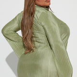 Vestido plisado mini Sienna - Chartreuse