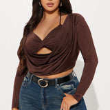 Camisa Top Nikita Cowl Neck - Chocolate