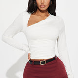 Camisa Top Lost Your Chance Ruched - Blanco