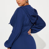 Vestido corto con capucha Adeline - Azul marino