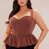 Camisa Top Valerie Peplum Corset - Chocolate