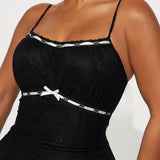 Vestido mini Lainey de encaje - Negro