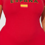 Vestido Mini Camiseta España - Rojo