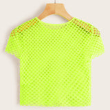 ICON Top corto de croche de color neon