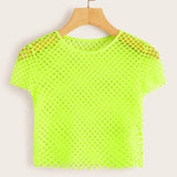 ICON Top corto de croche de color neon