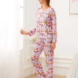 Conjunto de pijama con estampado de donut con mascara de ojo