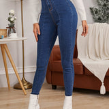 Essnce Jeggings de cintura alta notched