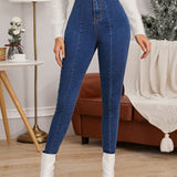 Essnce Jeggings de cintura alta notched