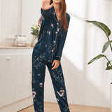 Conjunto de pijama de Satin con estampado floral