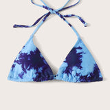 Swim Top bikini halter triangulo de tie dye