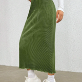 Falda con abertura ribete en forma de lechuga tejido de canale